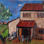 Acryl schilderij, Maya Wildevuur, Toscane, 2000